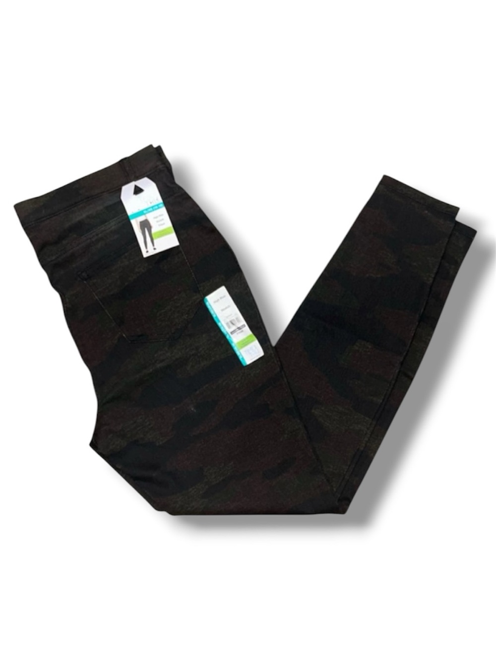 Time and Tru Dark Green/Black Camouflage High Rise Jeggings size XL